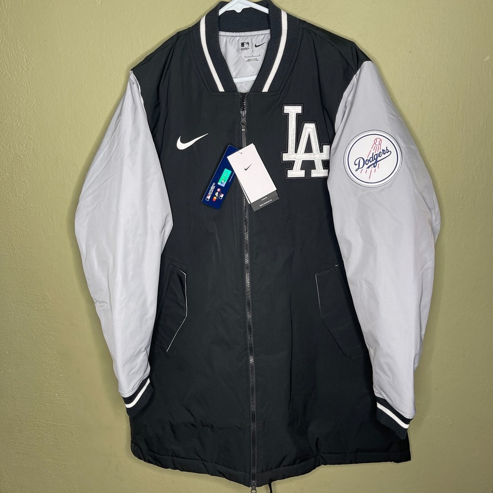 Nike Los Angeles Dodgers Mens Sz XL MLB Black Dugout Performance Full-Zip Jacket